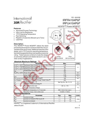 IRFR4104TRLPBF datasheet  